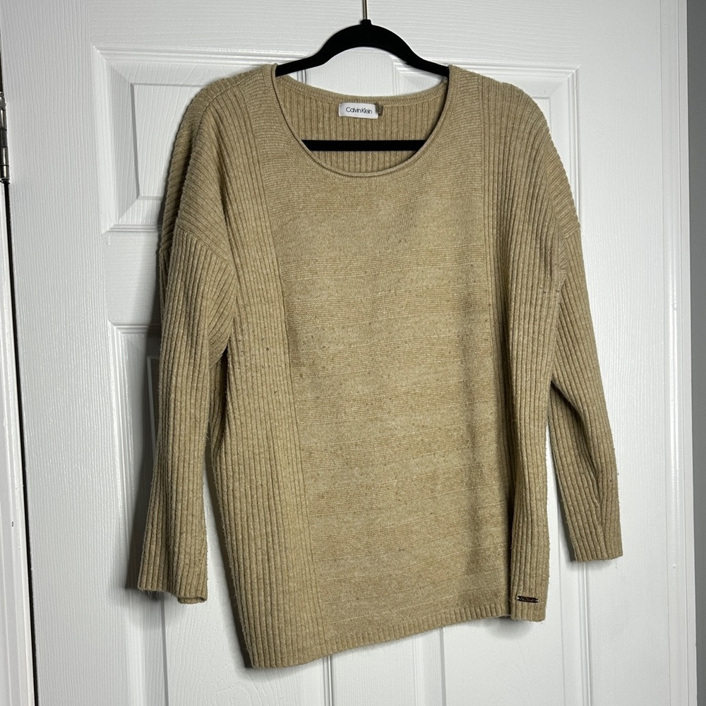Calvin Klein Women's Beige Crew Neck Sweater